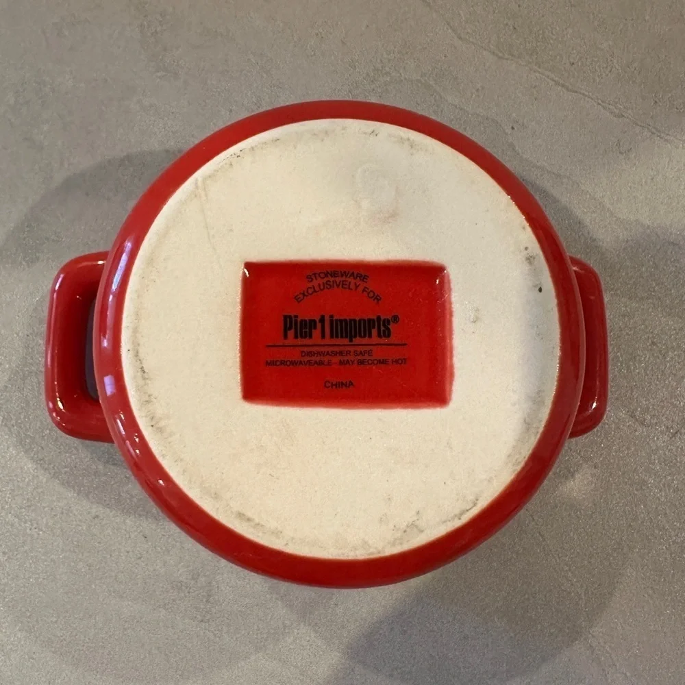 Pier 1 Red Stoneware Dish Single Serve Ramekin